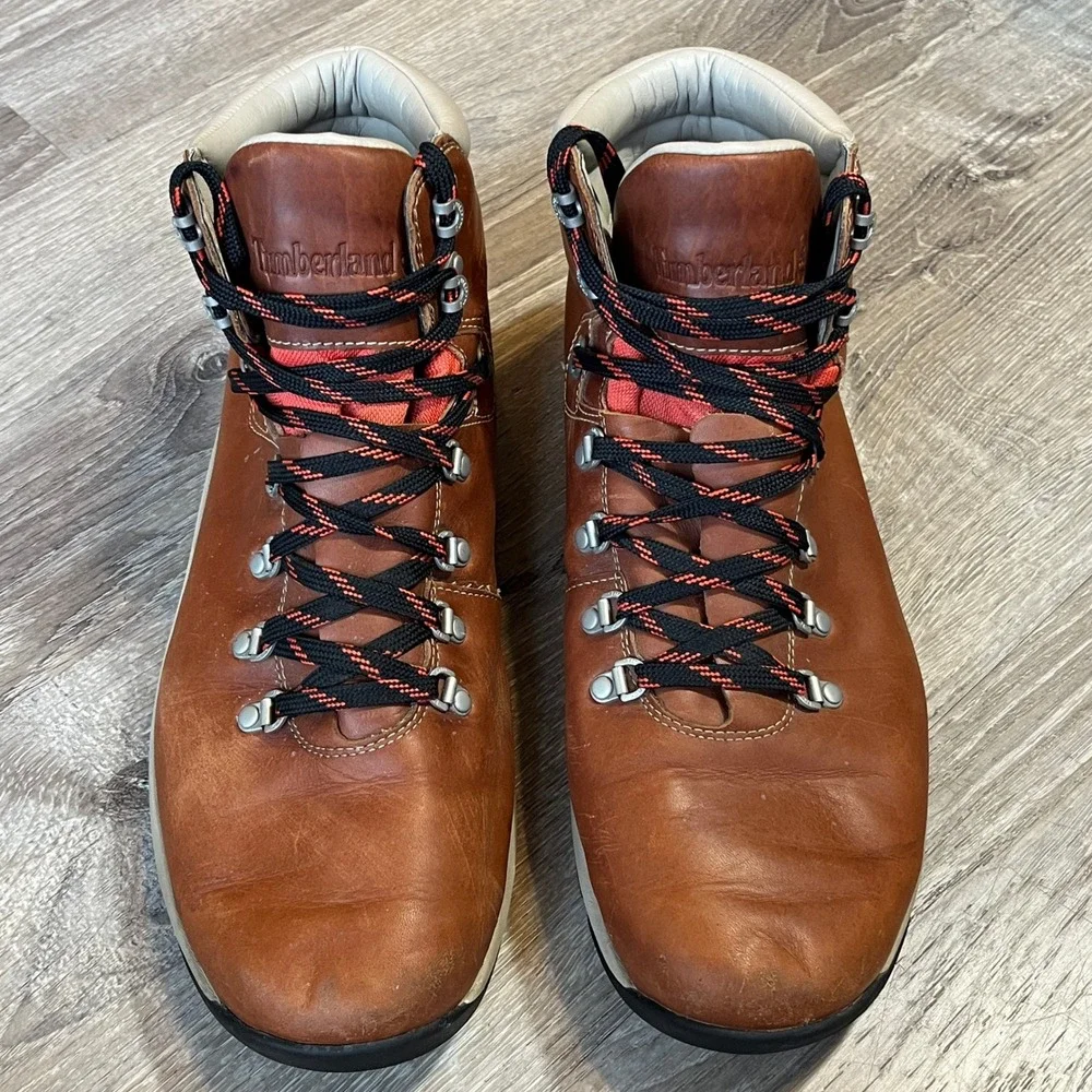 Timberland World Hiker Mid Waterproof Leather Boots Brown Mens 13 A1RMA Aerocore